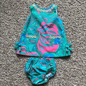 Lilly Pulitzer infant dress and matching bloomers